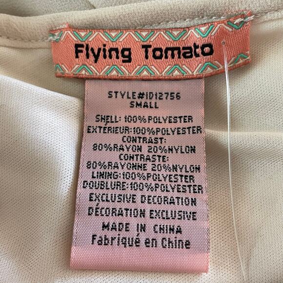 Flying Tomato Babydoll Dress Velvet Embossed Flare Sleeves Sz Small Fairy Angel - Picture 7 of 9